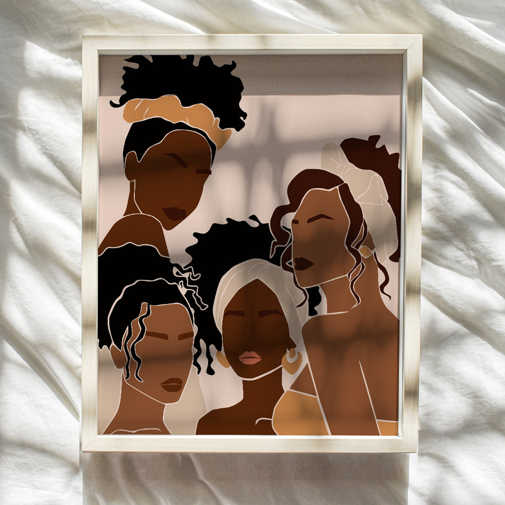 African American Women - Black Women Wall Decor - African American Wall Art - Black Women - African Wall Art - Black Wall Art - Black Culture Gifts - Latina - Hispanic - Afro Wall Art