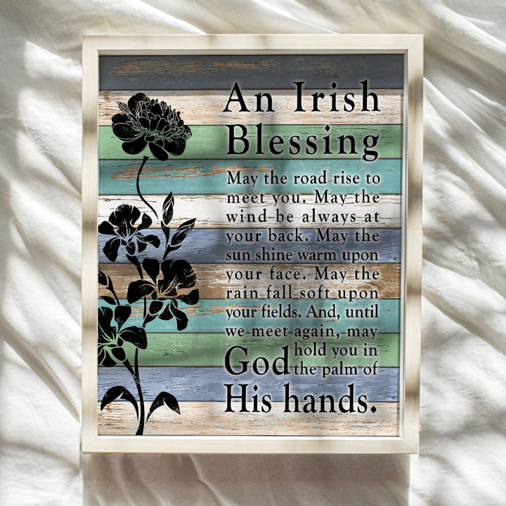 May The Road Rise To Meet You Irish Blessing Wall Decor - Irish Decor - Irish Quotes Wall Decor - Positive Inspirational Quotes Poster Sign Decorations - Sayings for Wall Decor - Uplifting Gifts