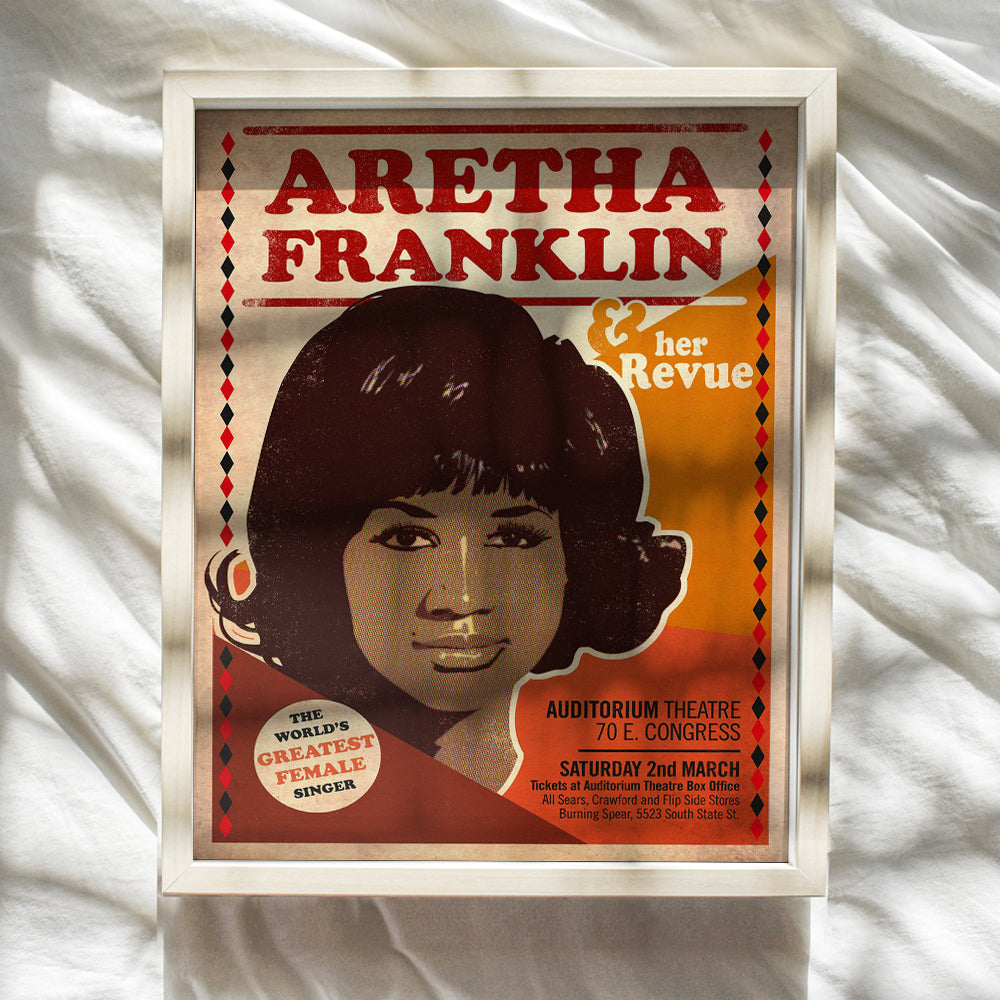 African American Aretha Franklin Decor - Motown R&B Gospel Music Wall Art - Vintage Concert Poster - Afro Black Culture - African American Women - Black Art - Black History