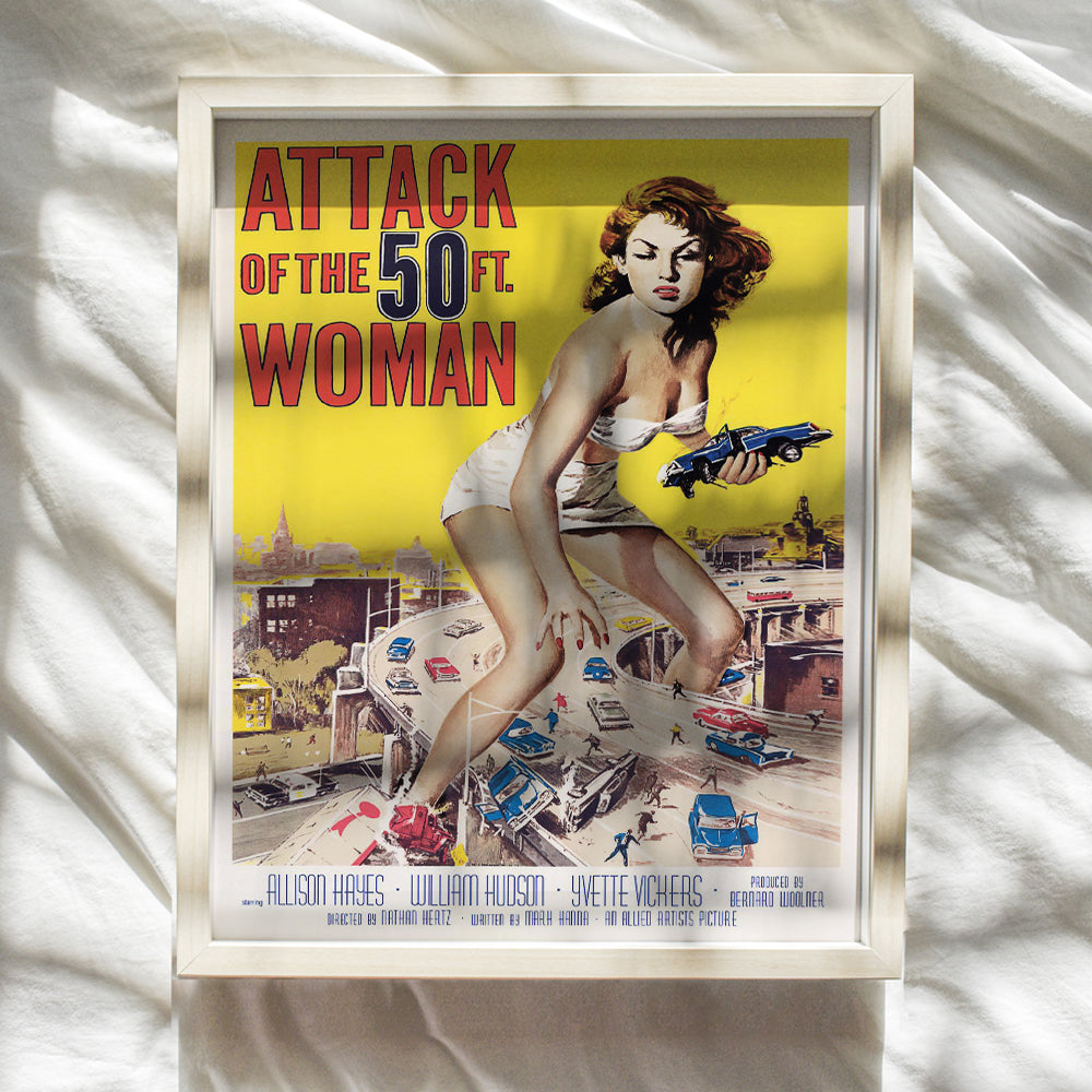 Attack of the 50 Foot Woman - Home Theater Decor - Lesbian Gifts - 8x10 Vintage Horror Movie Poster - Scary Movie Poster - B Movies Wall Art Print for Man Cave, Teens Room - Classic Hollywood