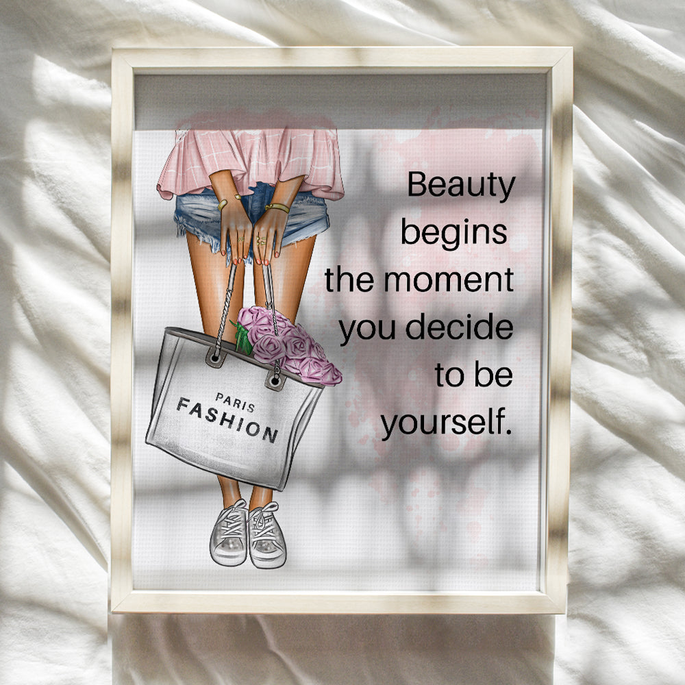 Positive Quotes Wall Decor for Women - Inspirational Quotes Wall Art - Glam Fashion Wall Decor - Motivational Wall Art For Designer Handbags Fan - Luxury Gift for Teens Bedroom, Girls Room