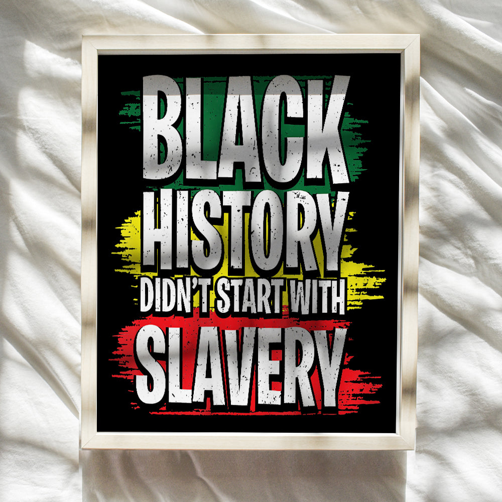 Black History - Black Art - African American Wall Art for Men, Women - African American Gifts - Black Pride - Black Culture - Afro American Flag Home Decor - Black Power Poster 8x10 - Juneteenth