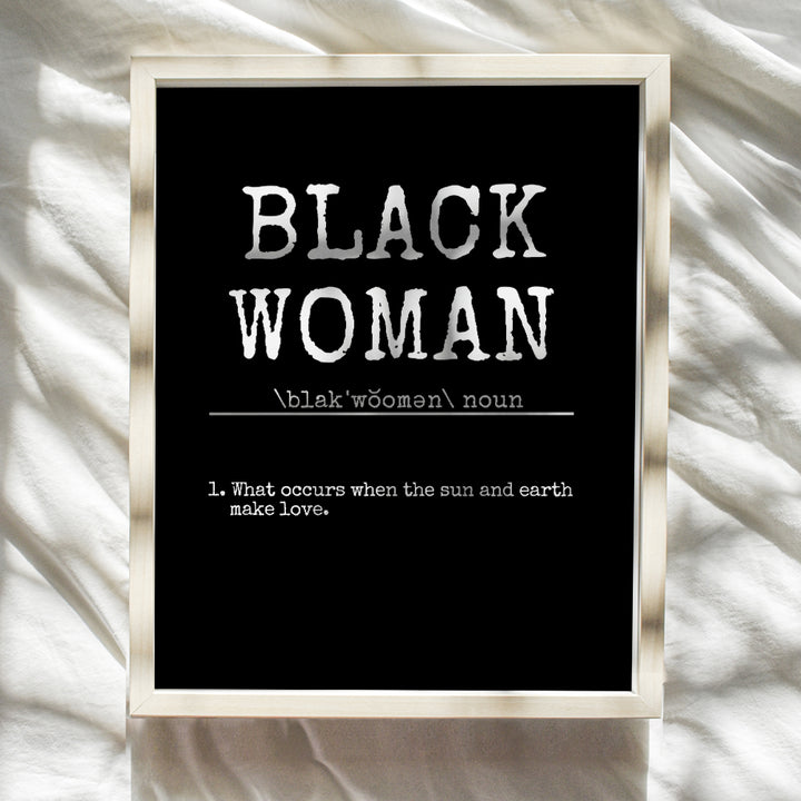 Black Woman Wall Decor - African American Women Wall Art - Black Women - 8x10 Motivational Inspirational Posters - Positive Quotes Decoration - Encouragement Gifts for Girls, Teens - Empowered Women