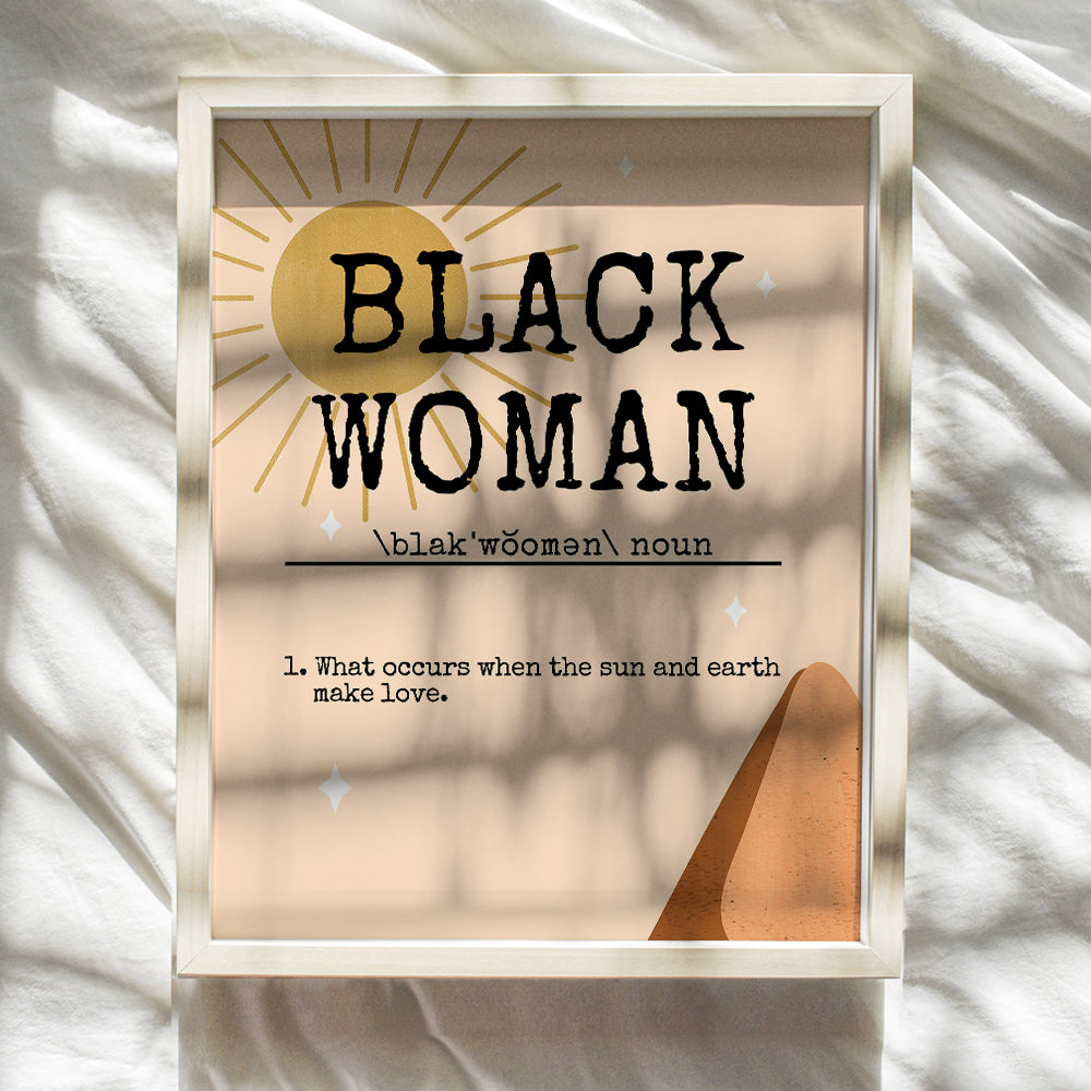 Black Women, African American Women Wall Decor - Black Woman - Minimalist Boho Wall Art - Uplifting Inspirational Decoration - Inspiring Positive Quotes Posters - Encouragement Gifts for Girls, Teens