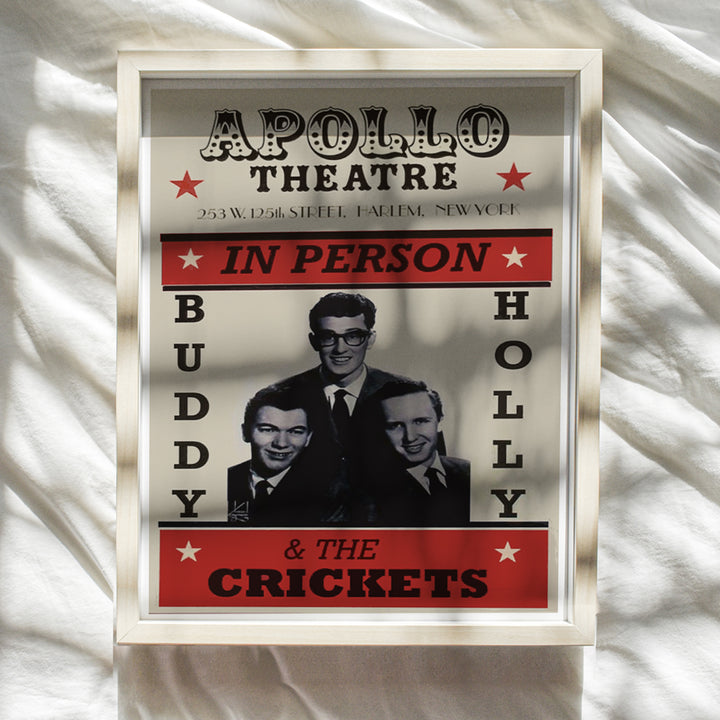 Buddy Holly Music Posters - 8x10 50s Decorations - Vintage Rockabilly Rock and Roll Bluegrass Music - Concert Posters - Music Studio - Recording Studio Wall Art - Man Cave Decor - Music Lover Gifts