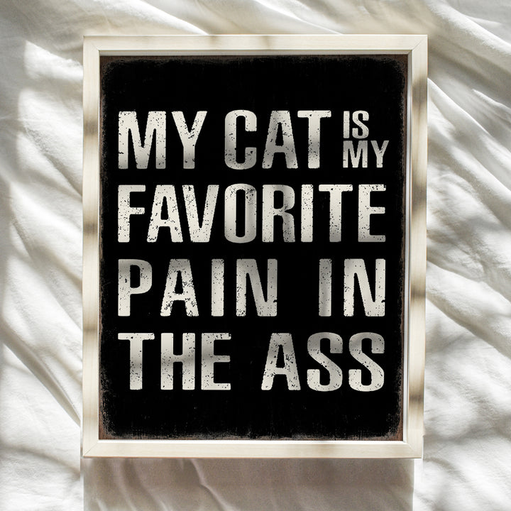 Cute Cat Signs Home Decor - Cat Dad - Cat Decor funny Saying Room Decor - Black cat Stuff Wall Decor - Cat Decorations funny Quotes - Funny Cat Poster 8x10 - Cat Themed Gifts, Cat Mom, Cat Lady