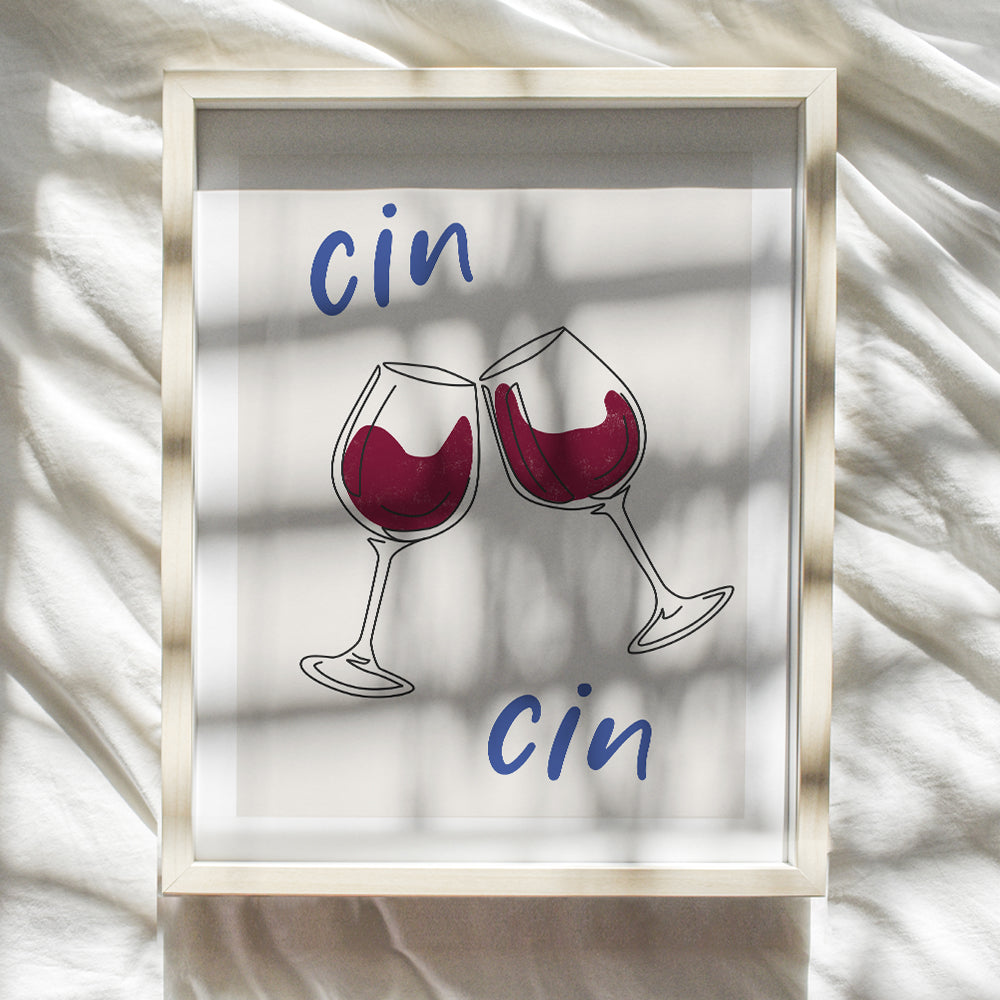 Cheers Wine Wall Art - Dining room Wall Decor, Aesthetic Kitchen Wall Decor - Alcohol Cocktail party Decorations, Home Bar Decor Poster - Preppy Trendy Room Decor, Drinks Alcohol Italian Wall Art Sign