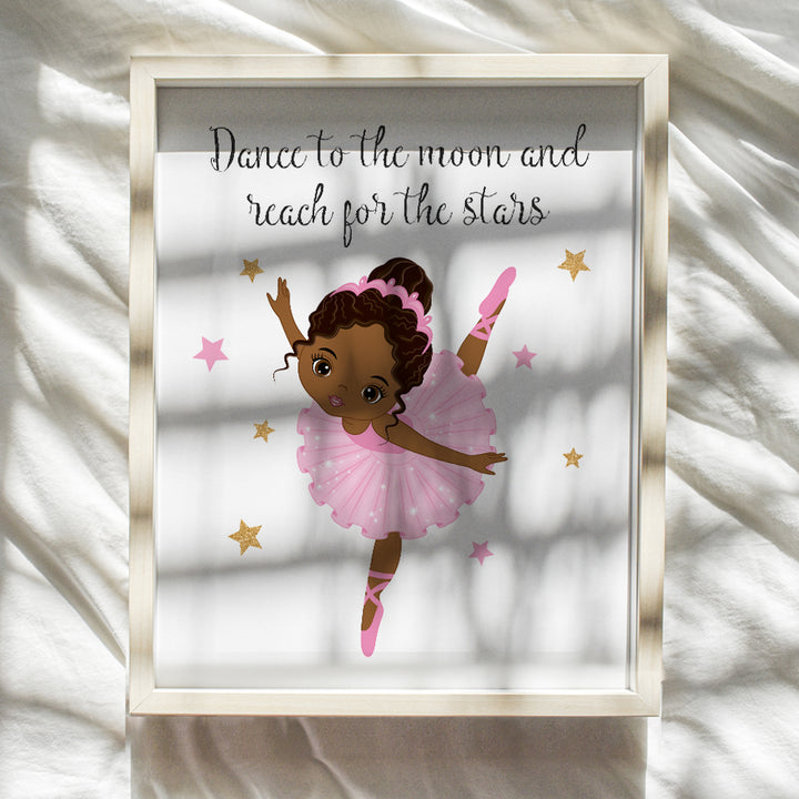 Black Wall Art for African American Girl Black Girl Gifts African American Girl Gifts - African American Wall Art - Afro Wall Art - Ballerina Wall Decor - African American Little Girls Room Decor 8x10