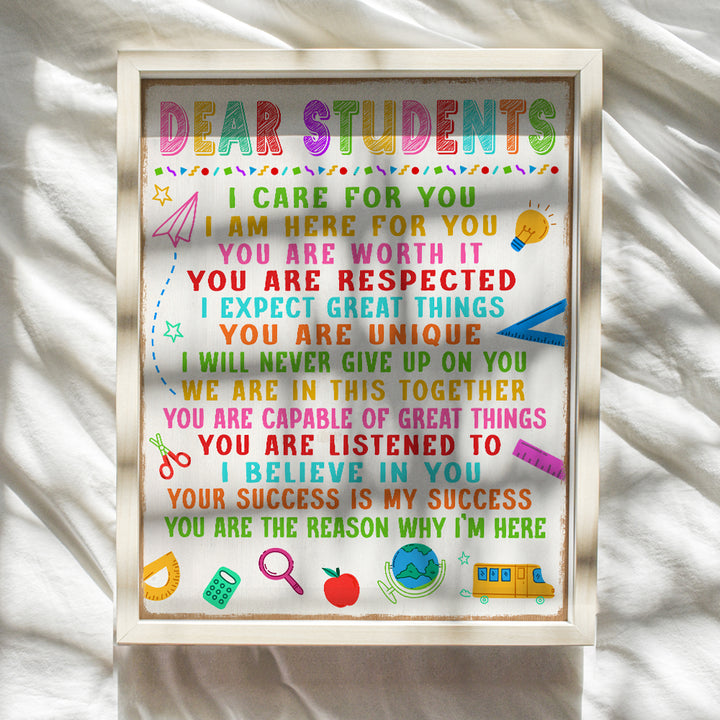 Kids Preschool Kindergarten Classroom Decor - Teacher Gifts - School Wall Decor - Teacher Supplies - positive Educational Motivational poster - Back to School Classroom Wall Art, Classroom Decorations