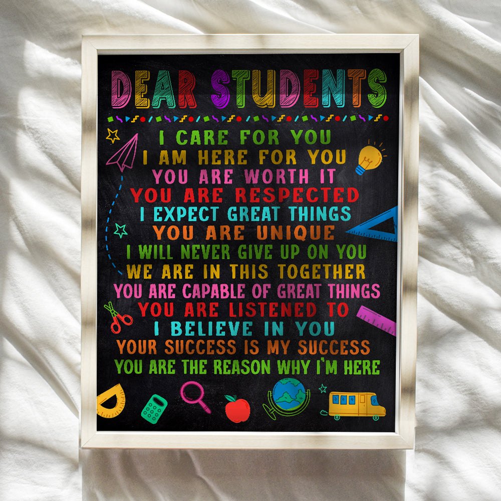 Classroom Decor Gift - Teacher Supplies - School Wall Decor - Positive Inspirational Educational Motivational poster for Kids - Back to School Classroom Wall Art -Classroom Decorations - UNFRAMED 8x10