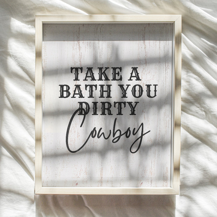 Country Bathroom Wall Decor for Men - Take a Bath You Dirty Cowboy Sign - Boho-chic Farmhouse Bathroom Wall Art - Western Home Decor - Rustic Bathroom Wall Decor - small Modern Bathroom Accessories