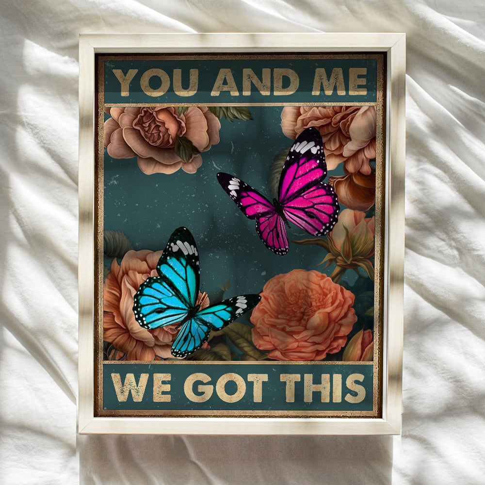 Romantic Decorations - Anniversary Gifts - Bridal Shower Gift - Wedding Gift - Just Married Gift - Sentimental Gifts for Women Men Wife - Couple Wall Decor - Butterflies Bedroom, Living room Wall Art