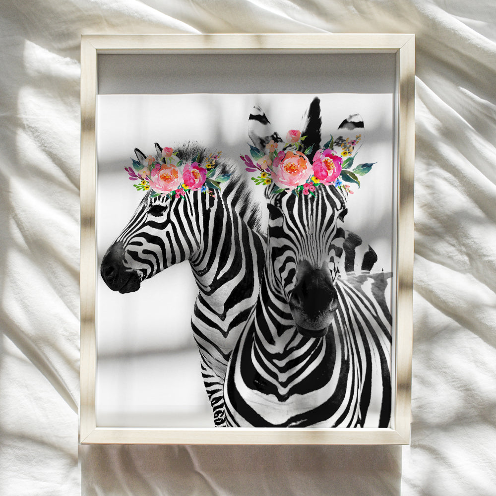 Zebra Wall Decor - Zebra Wall Art - Wall Decor for Women - Girls Room Wall Decor - Safari Wall Decor - Cute Girly Room Decorations - Girls Bedroom Wall Decor - Nursery Wall Decor - Baby Wall Decor