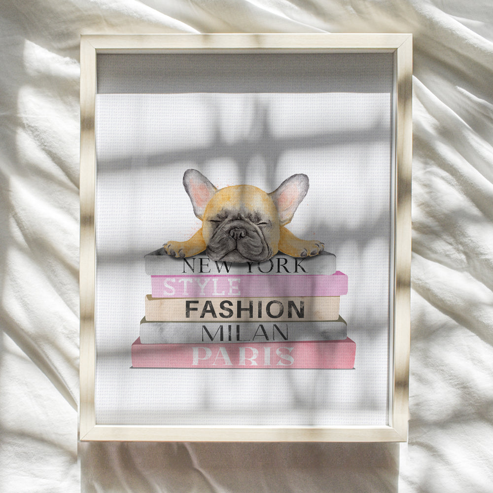 French Bulldog Decor - French Bulldog Gift - Designer Wall Decor - Dog Wall Decor - Puppy Wall Decor - High Fashion design - Glam Wall Art - Dog Lover Gifts - Cute Dog Wall Art