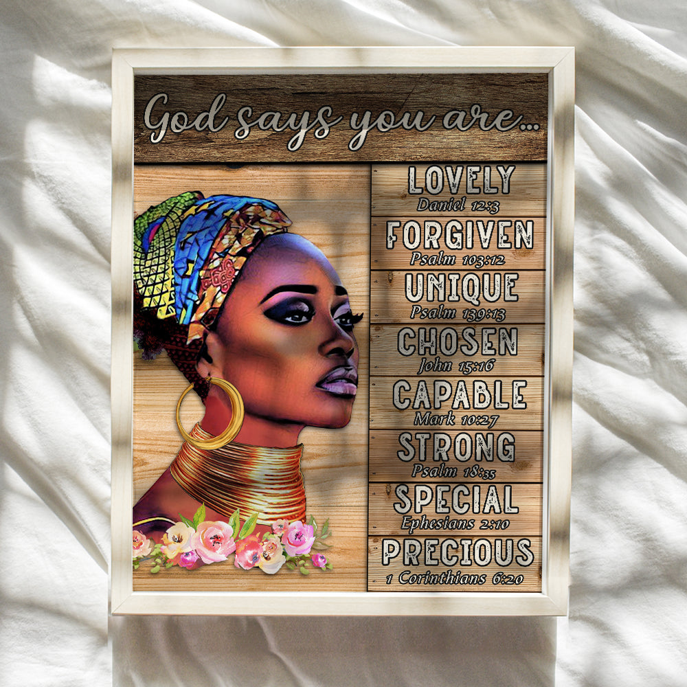 Black Girl Inspirational Wall Decor - Bible Verse Wall Decor for Women, Girls - African American Wall Art Religious Decor - God Quotes Positive Sayings Christian Gifts - Motivational Scripture Decor