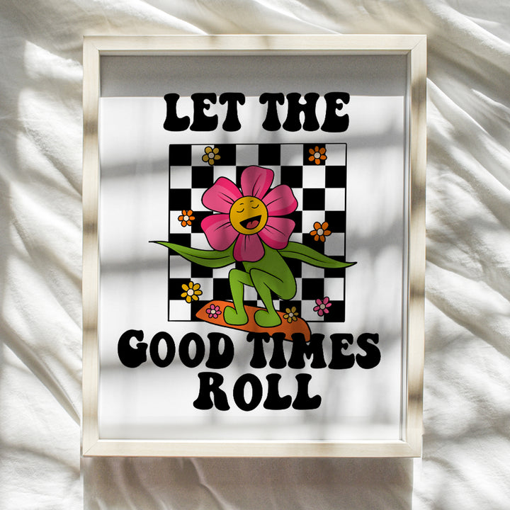 Groovy Retro style Wall Art - Preppy Room Decor - Funky Wall Art & Decor - Trendy Wall Decor for Women, Girls Bedroom, Tweens, Teen Girls Room - Positive Quotes - Indie Modern art - Trippy Poster