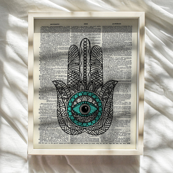 Evil Eye - Hamsa Wall Decor - Hamsa Hand - Hand of Fatima - Spa Wall Decor - Hindu, Buddhism, Zen Decor - Meditation Decor - Jewish, Spa Wall Decor - Yoga Wall Art - Spiritual Gifts