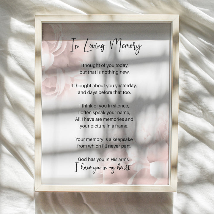 In Loving Memory Gifts - In Memory of Loved One Gifts - Uplifting Inspirational Positive Quotes Wall Art Decor - Bereavement Gifts - Memorial Gifts - Dog Pet Cat Remembrance Gifts- Encouragement Gifts