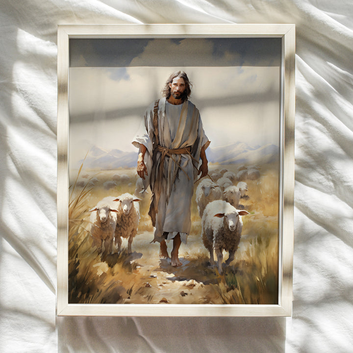 Jesus Christ spiritual Christian art - Religious Wall Decor - Catholic Gifts, Pastor Appreciation Gifts - Christian Faith Wall Decor, Lamb of God Wall Decor - Christian Living room Decor, Church Decor