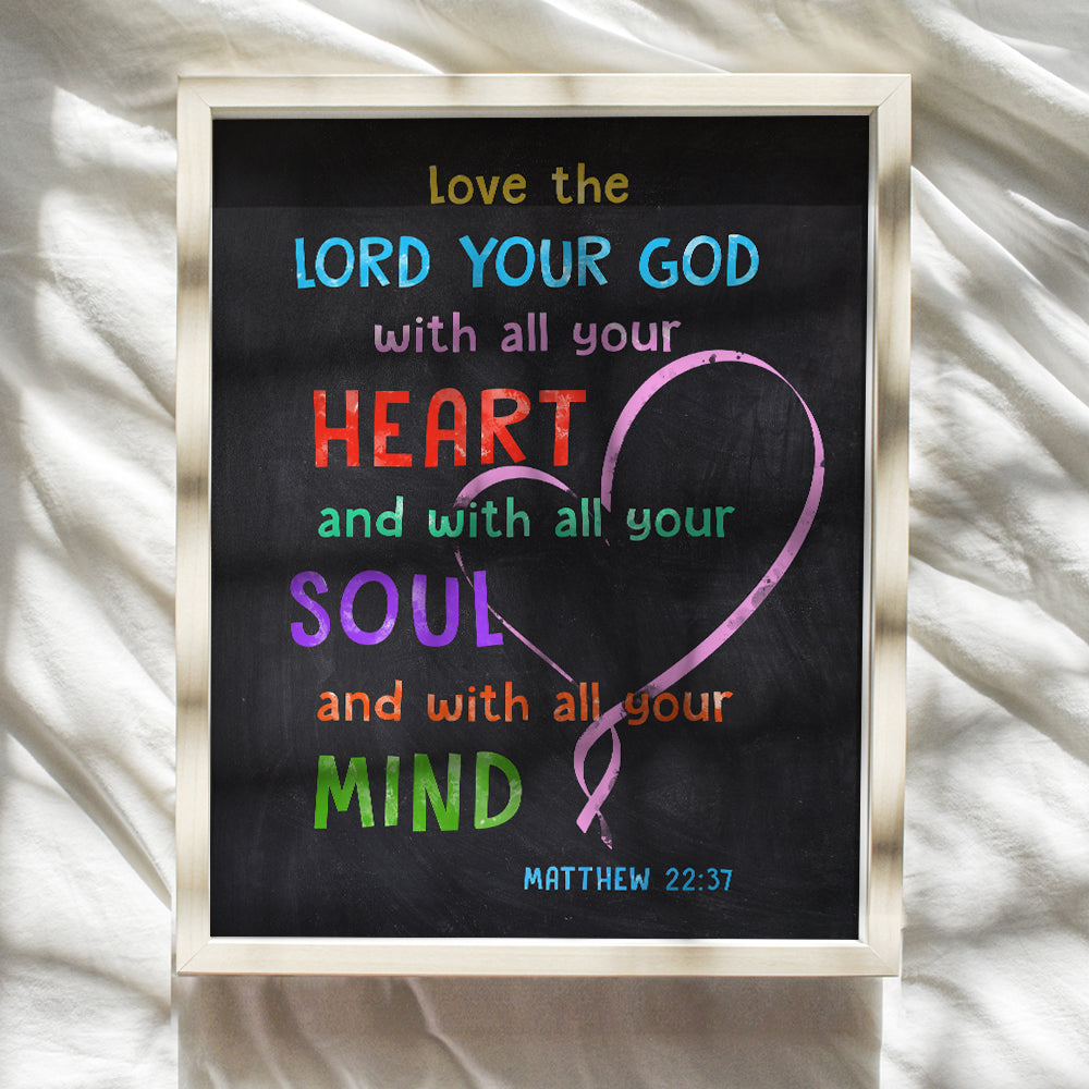 Bible Verses Wall Art - Religious Wall Decor - Holy Scripture Wall Art - Spiritual Christian Gifts for Women, Girls Room, Boys Bedroom, Kids, Men - Positive Quotes - Uplifting Inspirational Sayings