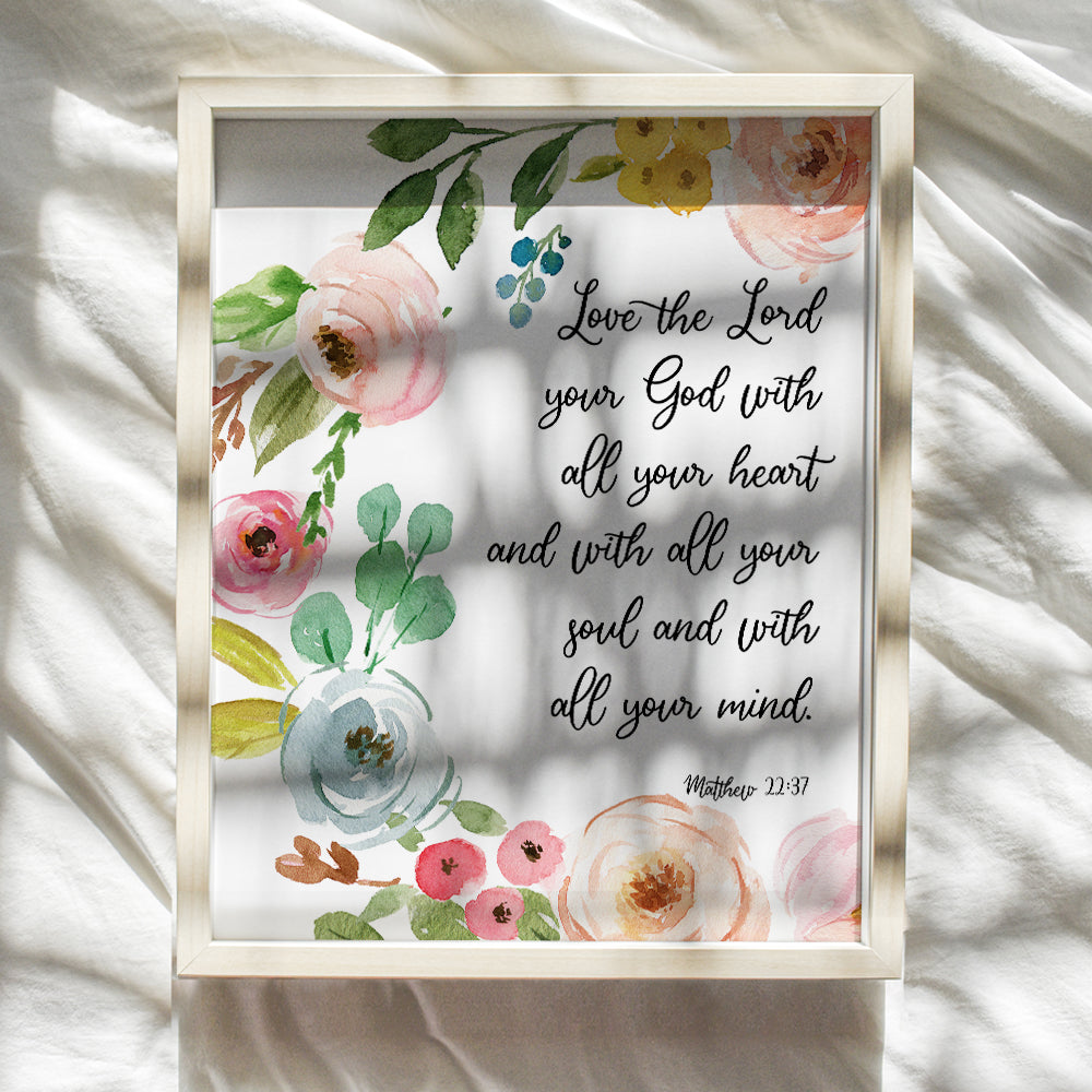 Scripture Wall Decor for Living Room, Nursery, Baby Bedroom, Bathroom - Unique Religious Christian Gifts for Women - Bible Verse Wall Art for Girls, Teens - Inspirational Quotes Poster Print Sign