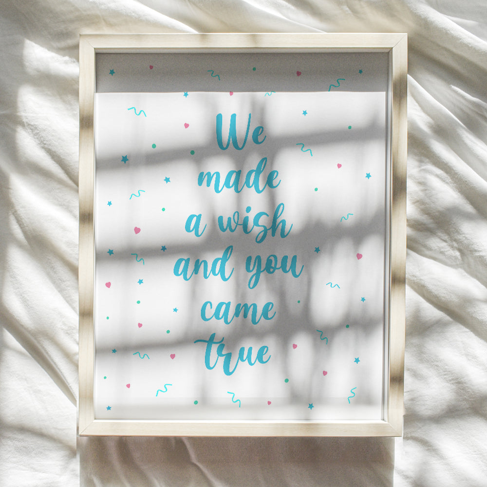 Baby Boy Room Decor - Blue Nursery Wall Decor - First Mothers Day New Mom Gifts - Baby Decorations Kids Bedroom Decor - Baby shower Wall Decor - Child inspiring Quotes Wall Decor, Toddler Home Decor