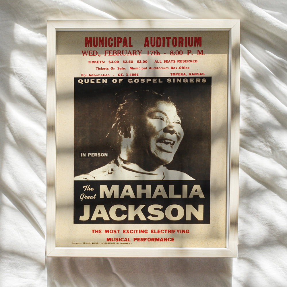 Mahalia Jackson Poster - Gospel Music - African American Wall Art - Black History - Black Culture - Famous African American Women Wall Decor - Black Music - Vintage Concert Posters - Afro Wall Art