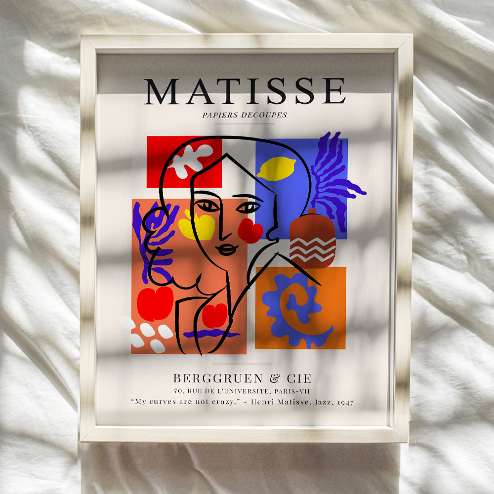 Henri Matisse Gallery Poster - 8x10 Matisse Wall Art - Matisse Print - Minimalist Wall Decor - Abstract Wall Decor - Line Art Wall Decor - Aesthetic Pictures - Boho Wall Decor - Mid Century Wall Art