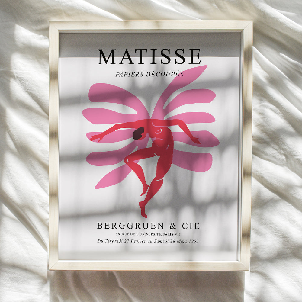 Matisse Poster Decor - 8x10 Abstract Mid Century Modern Wall Art - Gallery Wall Art - Minimalist Gifts for Women - Aesthetic Pictures - Contemporary Art - Museum Poster - Henri Matisse Prints - Pink