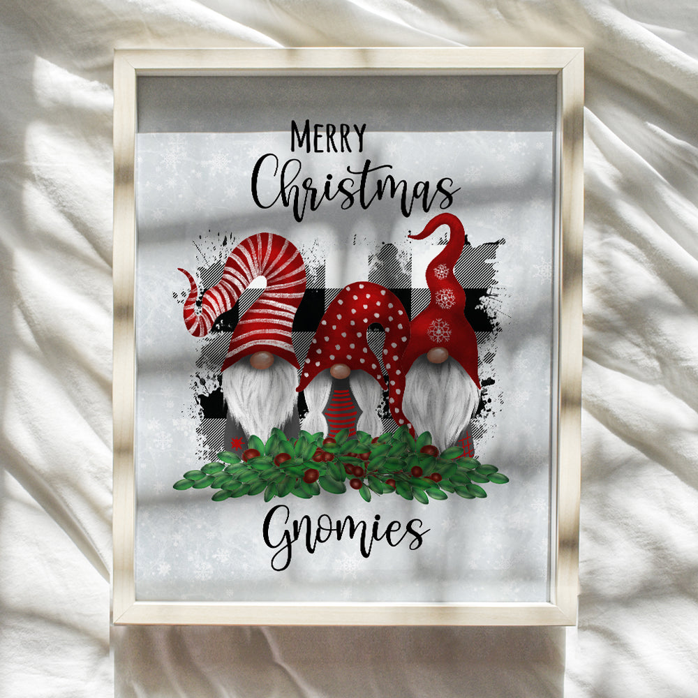 Merry Christmas Decorations - Xmas Decorations - Holiday Home Decor Wall Art - Cute Country Christmas Decorations - Funny Christmas Decorations - Santa Clause Gnome Wall Decor Poster 8x10