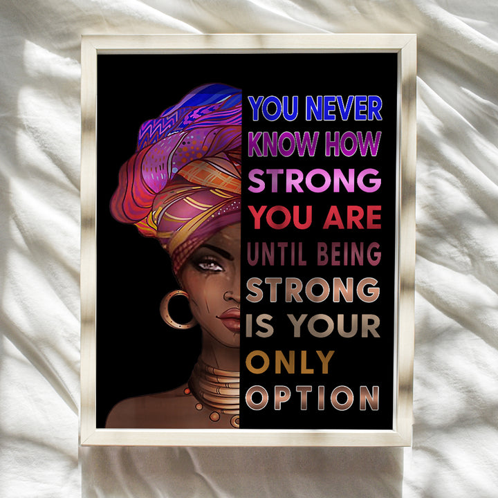 Inspirational African American Wall Art & Decor - African American Women - Motivational poster for Black Girls Teens Bedroom Living room - Encouragement Gifts for Women - Positive Quotes Wall Art