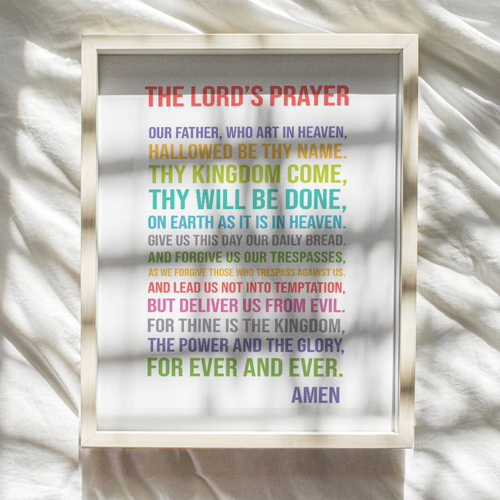 Lords Prayer Wall Art - Catholic Gifts - Christian Gifts for Women, Men, Kids - Religious Wall Decor - Bible Verse Wall Art - God Wall Decor - Christian Wall Art - Blessed Wall Decor - Bible Study