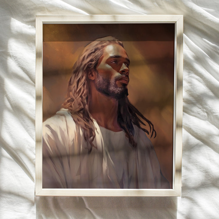 Jesus Christ Black Art - African Americans Wall Art - Christian Wall Art & Decor - Religious Wall Decor - Inspirational inspiring spiritual Christian Gifts for Black women, Men - Jesus Wall Decor