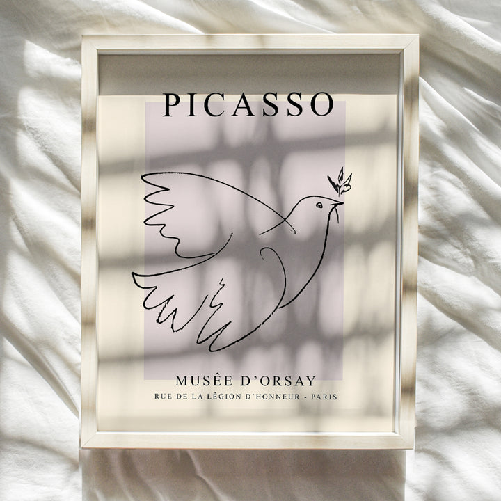 Pablo Picasso Wall Art & Decor - Pablo Picasso Poster 8x10 - Picasso Wall Art - Dove of Peace Picasso - Pablo Picasso Prints - Gallery Wall Art - Museum Poster - The Impressionists Decor - Pink