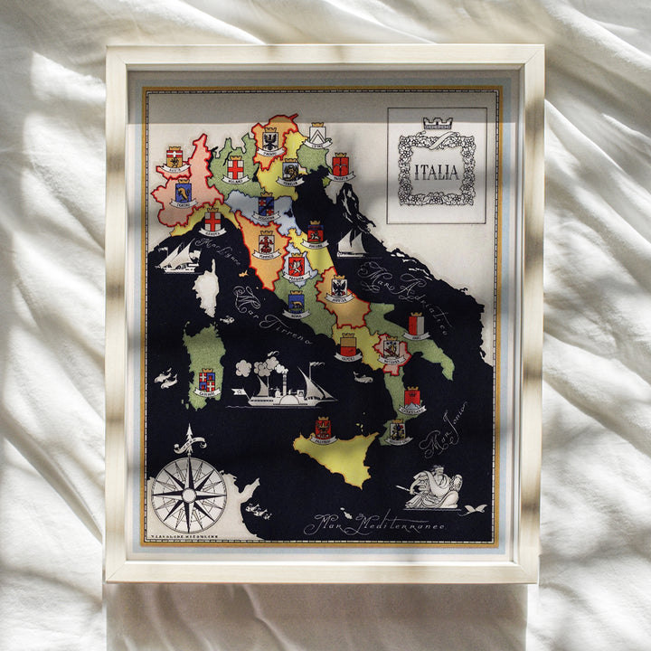 Map of Italy Poster 8x10 - Italian Home Decor - Vintage Retro Style Italian Map Wall Art - Italian Gifts - Rome Tuscany Florence Venice - Travel Map