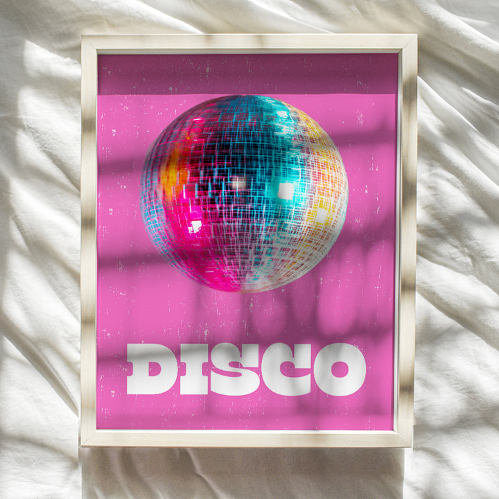 Vintage Retro Disco Ball Decor - Teen Girls Room Decor, Funky Living room Decor for Women - 70s 80s Chic Home Decor, Cute Aesthetic Room Decor, Preppy Room Decor, Trendy Wall Decor, Pop Art Wall Decor