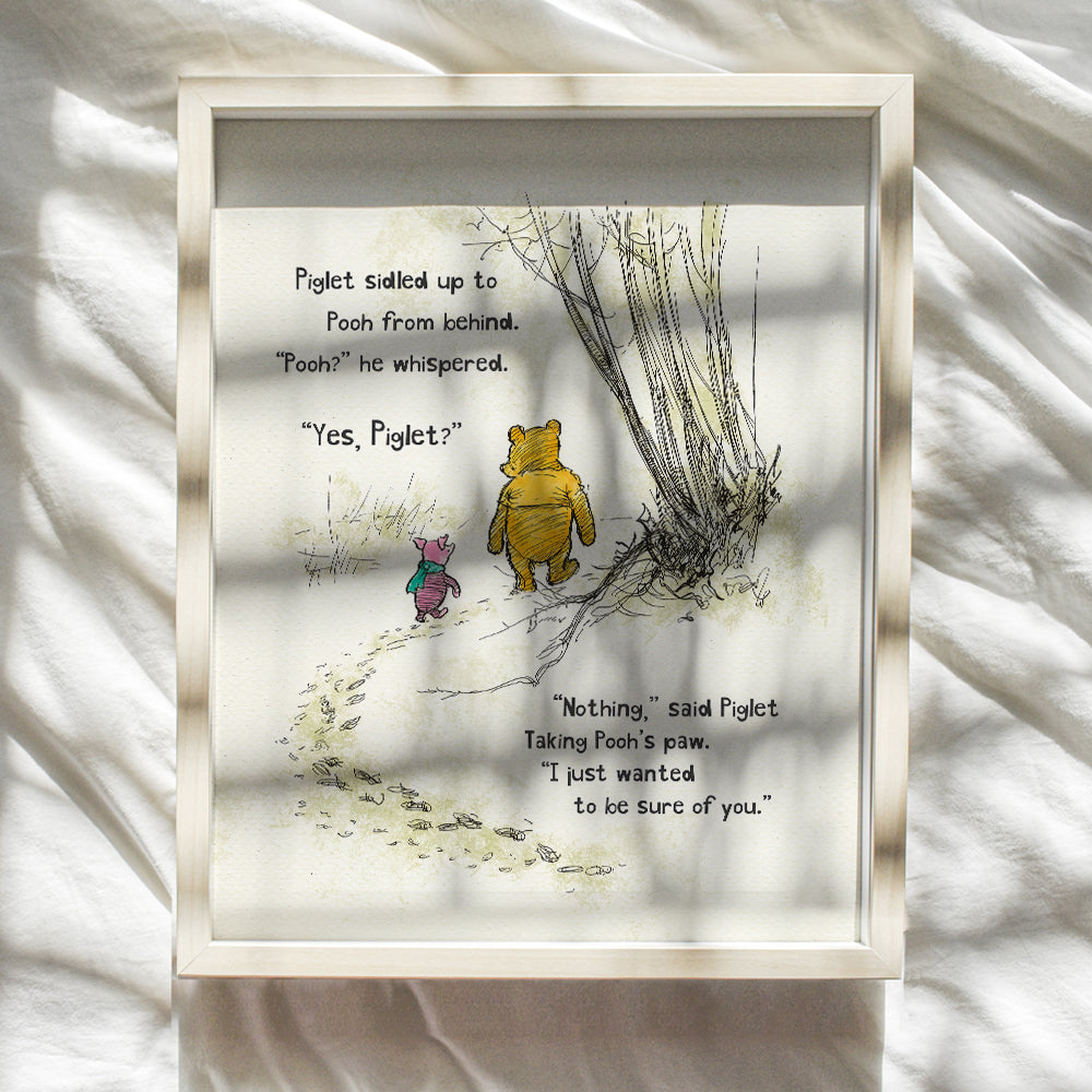 Winnie Pooh A. A. Milne Wall Art Poster 11x14 - Kids Wall Art - Boys Room Decor - Little Girls Bedroom Decor - Baby Nursery Decor - Wall Decor for Toddlers - Inspirational Positive Quotes Picture Gift