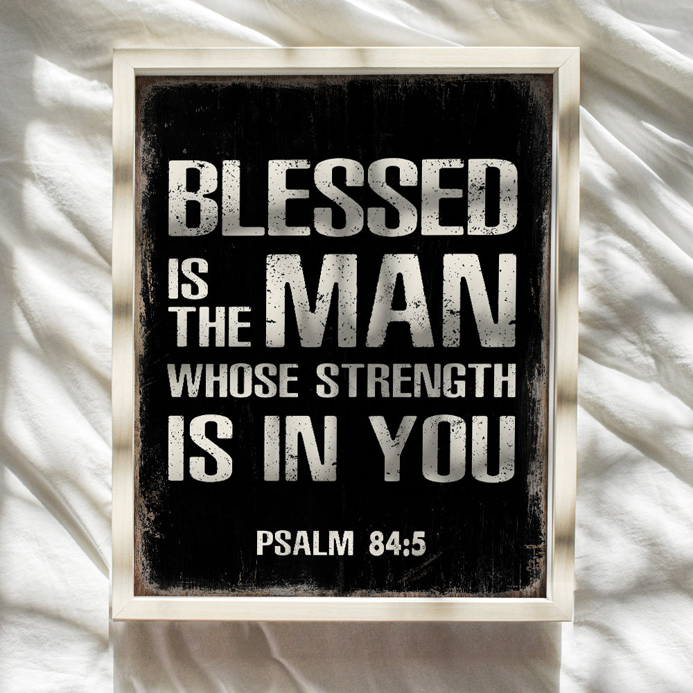 Religious Christian Scripture Wall Art - Inspirational Bible Verses Decor - Spiritual Catholic Gifts for Men, Pastor, Ordained Minister - Faith Wall Decor - Psalms Church Decorations - Man of God Sign