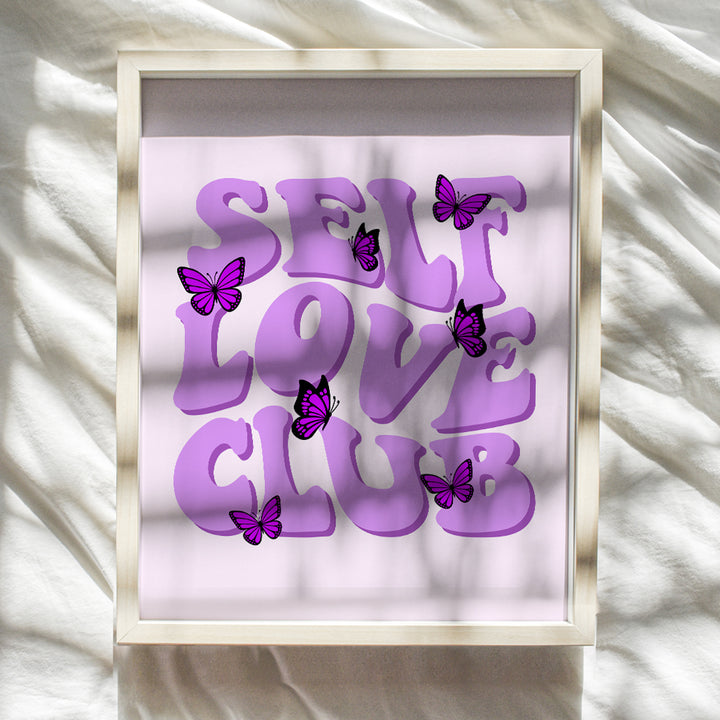 Retro style Inspirational poster - 70s Motivation Wall Art & Decor - Self-love Wall Decor for Women - Groovy Hippie Trendy Room Decor - Light Purple Teen Girls Room Bedroom Aesthetic - Daughter Gift