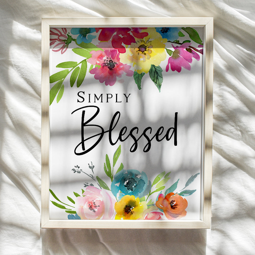 Blessed Sign - Blessed Wall Decor - Christian Wall Art - Blessed Wall Art - Religious Gifts for Women - Catholic Gifts - Scripture Wall Decor - Bible Verse Wall Art - God Wall Decor