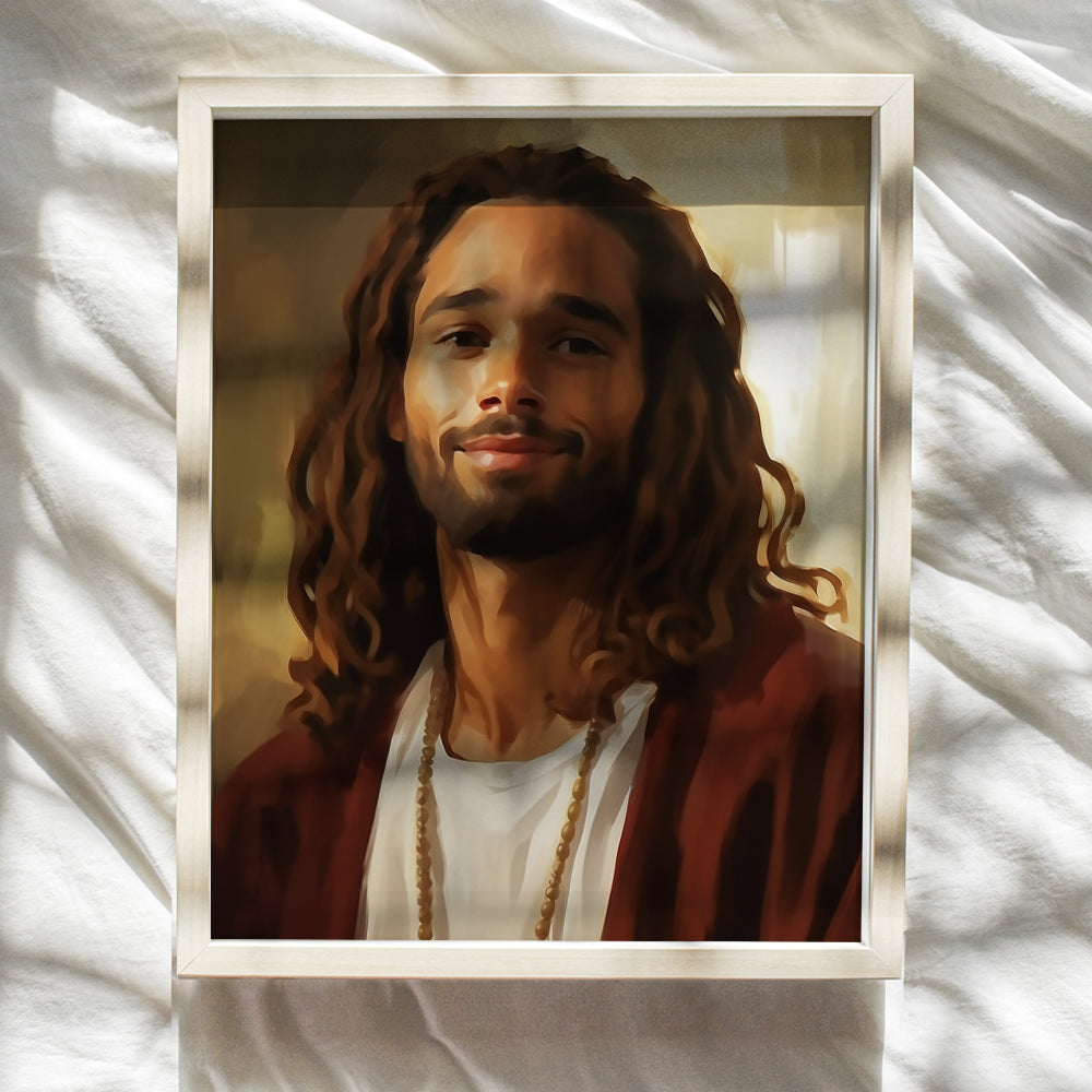 Jesus Christ Wall Art & Decor - Hispanic Christian Home Decor - Religious African American Wall Art - Latino Heritage - African Americans Black Jesus - Christian Gift - God Wall Decor Poster 8x10