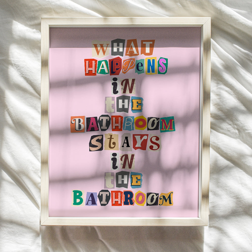 Funky Trendy funny Bathroom Decor - Cute Bathroom Signs - small Bathroom Decor - Preppy Bathroom Decor Aesthetic - Pink Bathroom Wall Art & Decor Pictures - Bathroom Decorations - Bathroom Art - 8x10