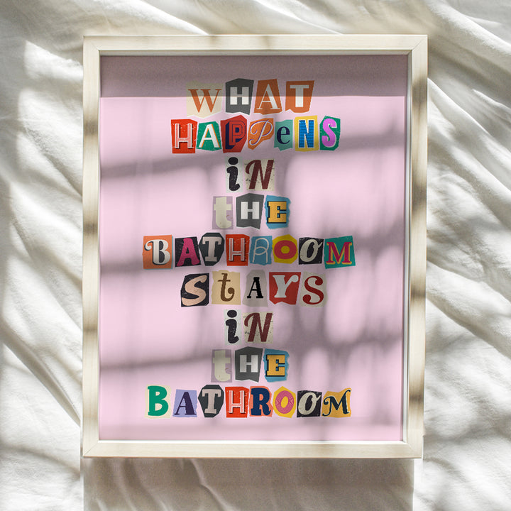 Funky Trendy funny Bathroom Decor - Cute Bathroom Signs - small Bathroom Decor - Preppy Bathroom Decor Aesthetic - Pink Bathroom Wall Art & Decor Pictures - Bathroom Decorations - Bathroom Art - 8x10