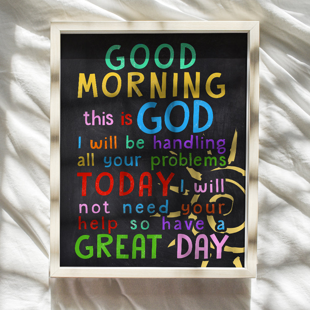 God Wall Decor - Religious Gifts for Women, Kids - Catholic Gifts Women - Funny Christian Wall Art Sign Posters - Church Decorations - Inspirational Quotes Sayings - Faith Wall Decor Picture