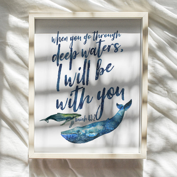 Isaiah 41 10 - Blue Whale Wall Decor - Christian Wall Decor - Religious Wall Art - Catholic Gifts - Bible Verse Wall Decor - Scripture Wall Decor - God Wall Art - Spiritual Gifts - Inspirational Decor