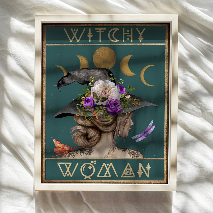 Witch Wiccan Witchy Room Decor - Womens Boho Wall Art - Gothic Decor - Wicca Decor - Pagan Decor - Witchcraft Supplies - Goth Wall Decor - Hippie Room Decor - Boho Wall Decor - Bohemian Wall Decor