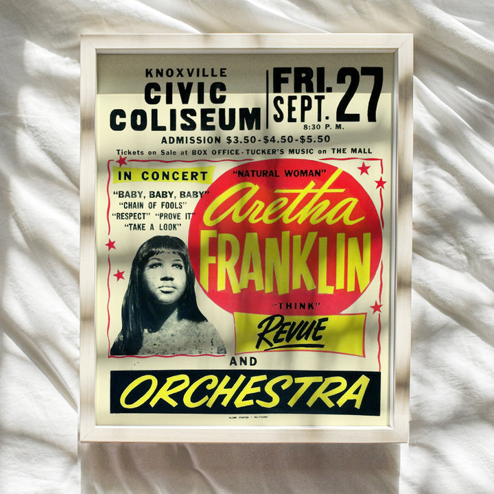 Aretha Franklin Poster - Soul Music - African American Wall Art - Black History - Black Culture - Famous African American Women Wall Decor - Black Music - Vintage Concert Posters - Afro Wall Art