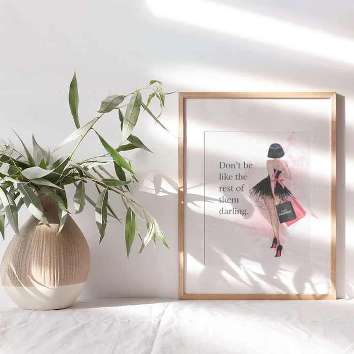 Inspirational Quotes Art - Glam Wall Decor for Women - Luxury Fashion Designer Art, Home Decoration - Couture Gift for Fashionista - Girls Bedroom, Teen Room Decor - positive affirmation