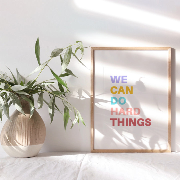 Inspiring Wall Decor For Kids - Motivational poster for Kids Room Decor - Inspirational Wall Decor for Classroom, Office - Gift for Teacher, Parents, Entrepreneur - We Can Do Hard Things