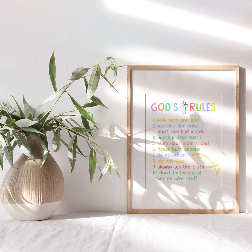 Religious Scripture Wall Art - Bible Verse Kids Poster - Christian Nursery Decor - Kids Room Wall Art - Pastel Colors Poster - Faith, Religion Art - Child's Room Decor - God's Word - Unframed